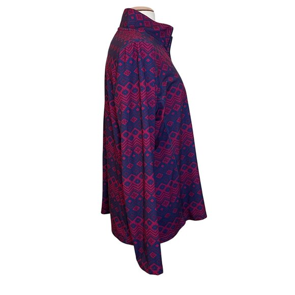 Orvis Womens Osprey Sun Protection XL Ethnic Aztec Long Sleeve Shirt Blue Pink - Picture 3 of 9